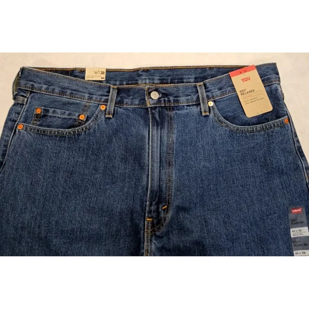 Levis Jeans Mens‎ Sz 40 x 35 36 NEW 550 Relaxed Fit Mid Blue Big & Tall Classic